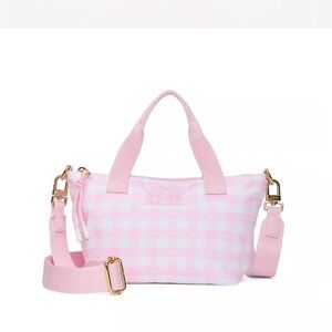 Love Shack Fancy Pink Gingham Tote with Adjustable Strap